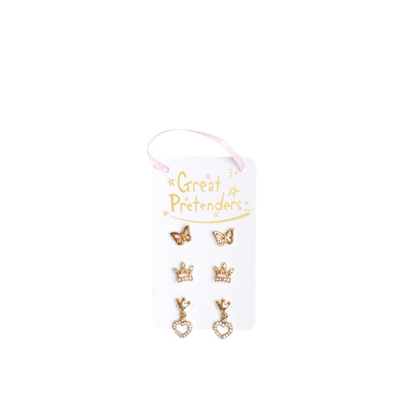 Royal Crown Stud Earrings 3 Pack