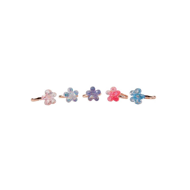 Shimmer Flower Rings Set