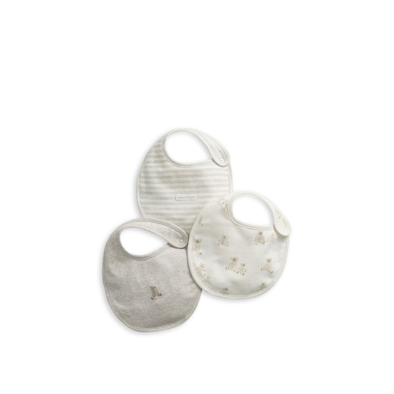 Teddy Bear Bibs 3 Pack Sand