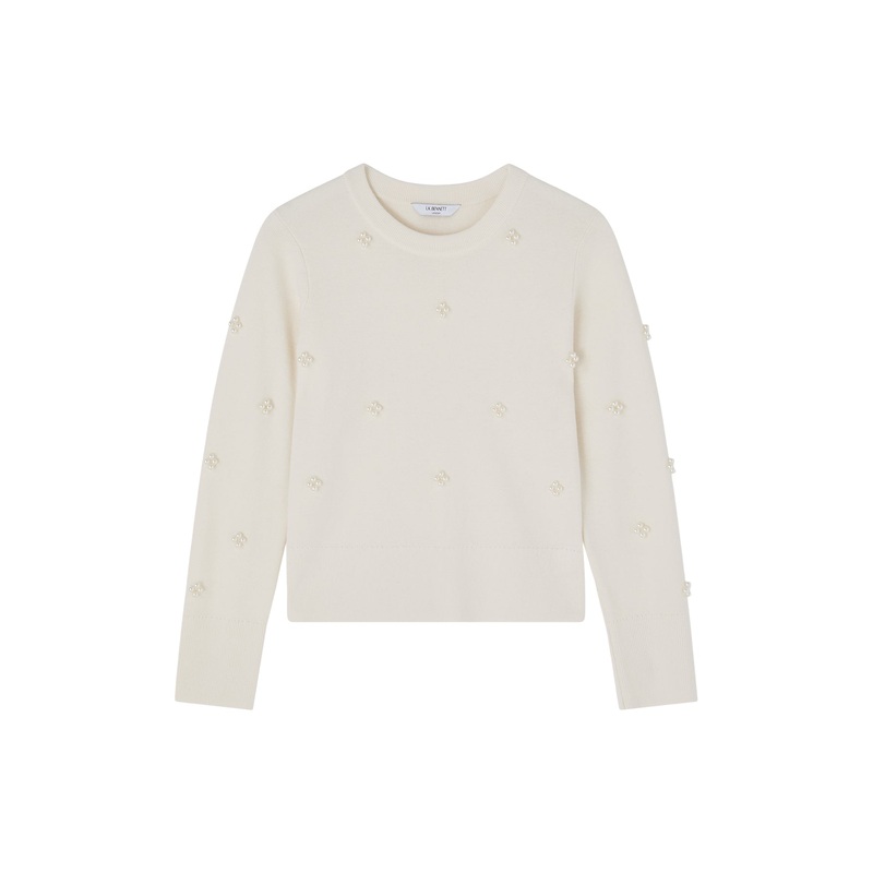 Buttercup Ivory Pearl Beaded Milano Sweater