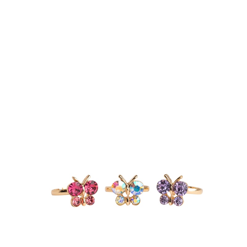 Butterfly Gem Rings Set