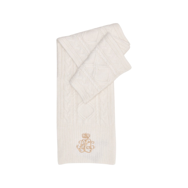 Cable Knit Scarf Cream