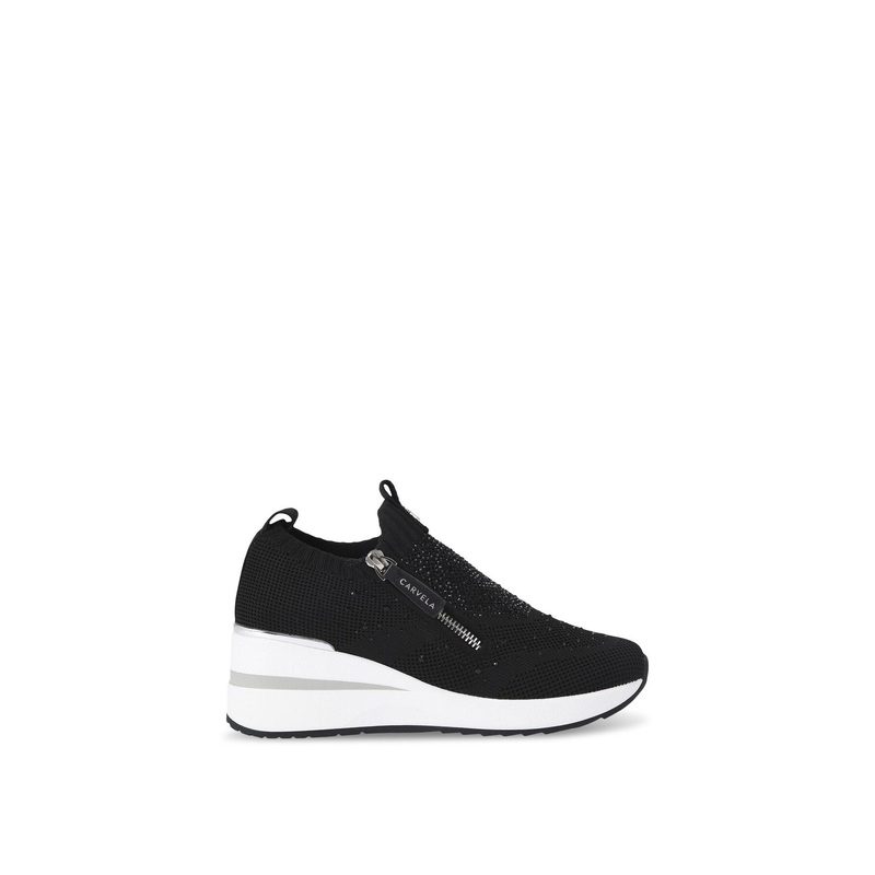 High Rise Zip Knit Black