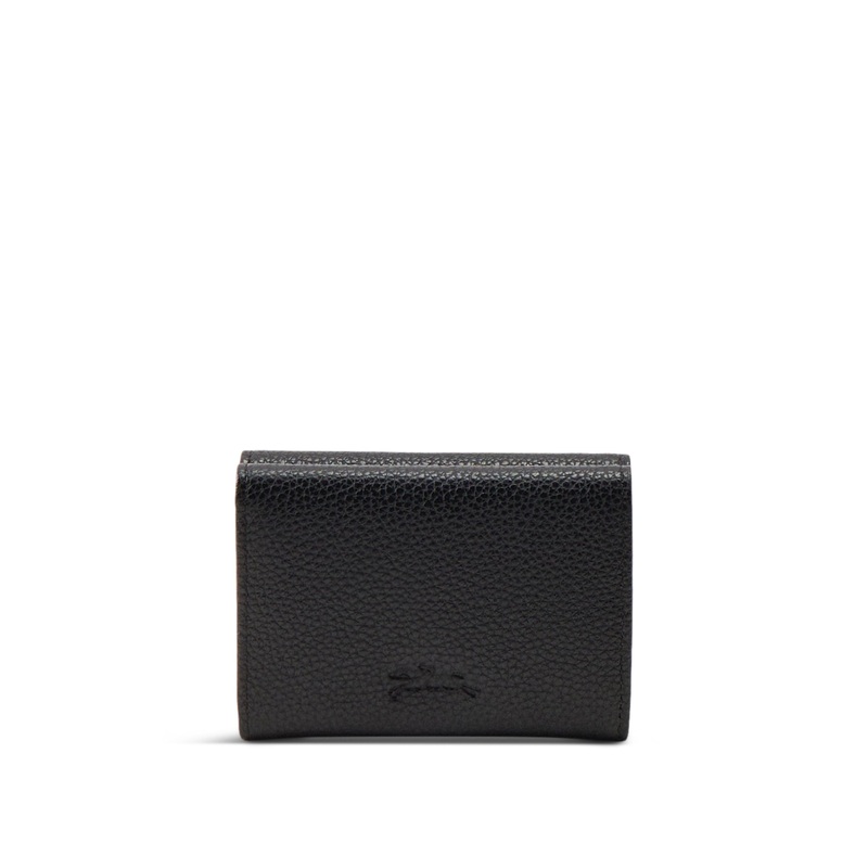 Le Foulonn Compact Leather Wallet Black