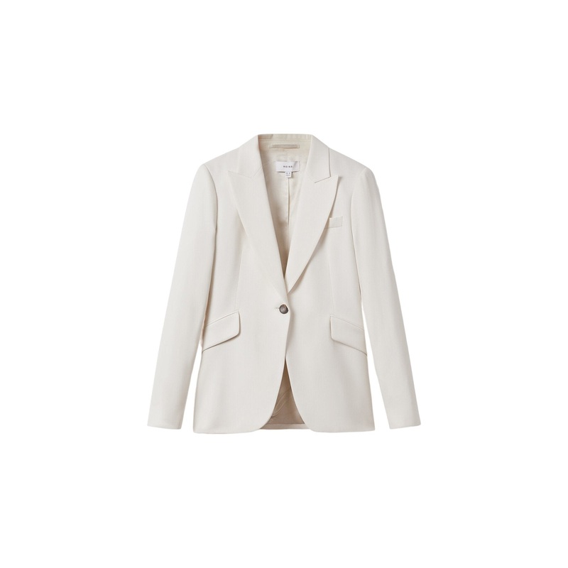 Millie Tailored Single-Breasted Blazer Cream
