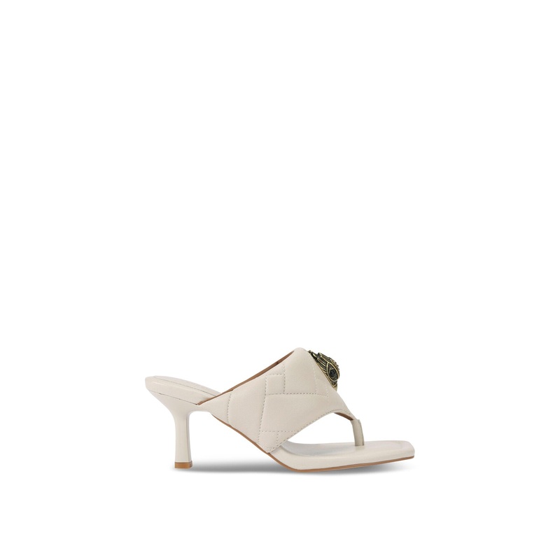 Puff Thong Heeled Sandals Bone