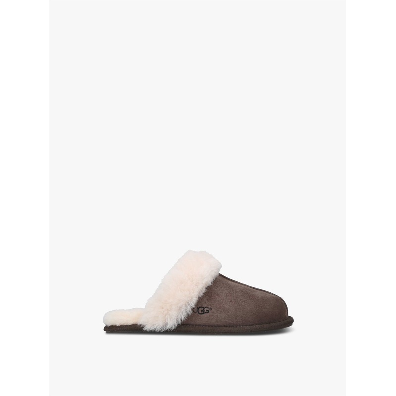 Womens Scuffette II Shearling Slippers Dark Brown