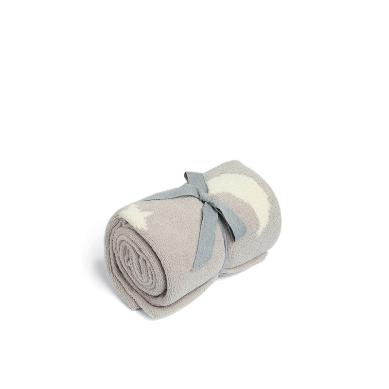 Chenille Blanket Neutral Moon and Star