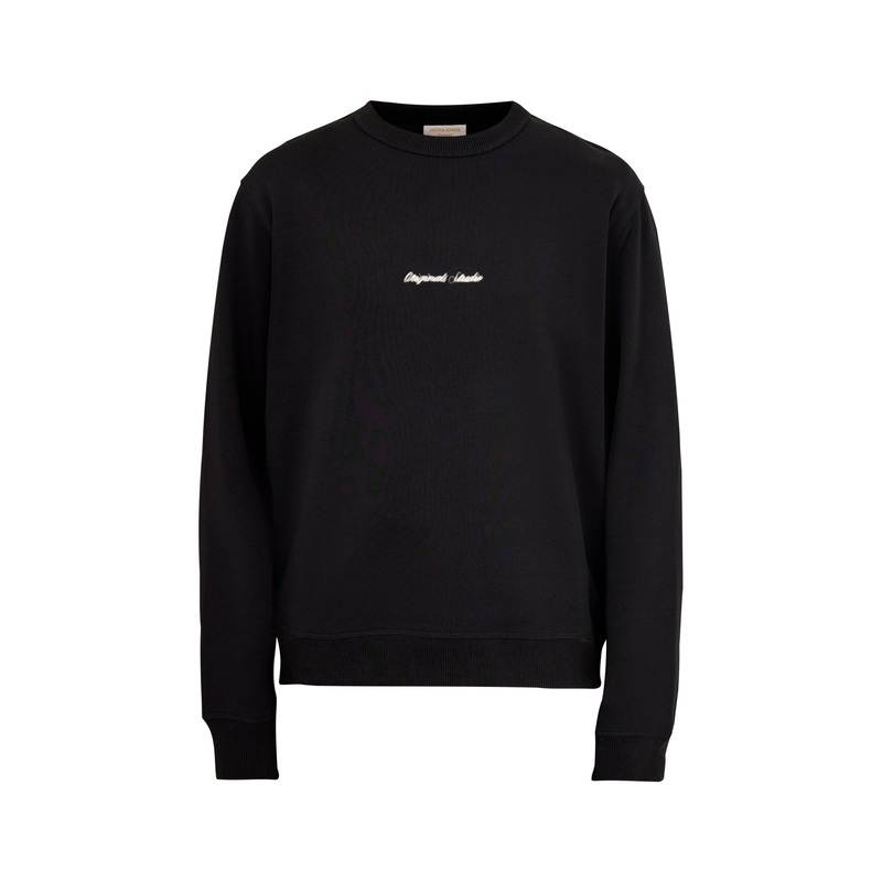 Embroidered Sweat Crew Black