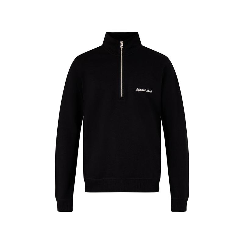 Embroidered Sweat High Neck Black