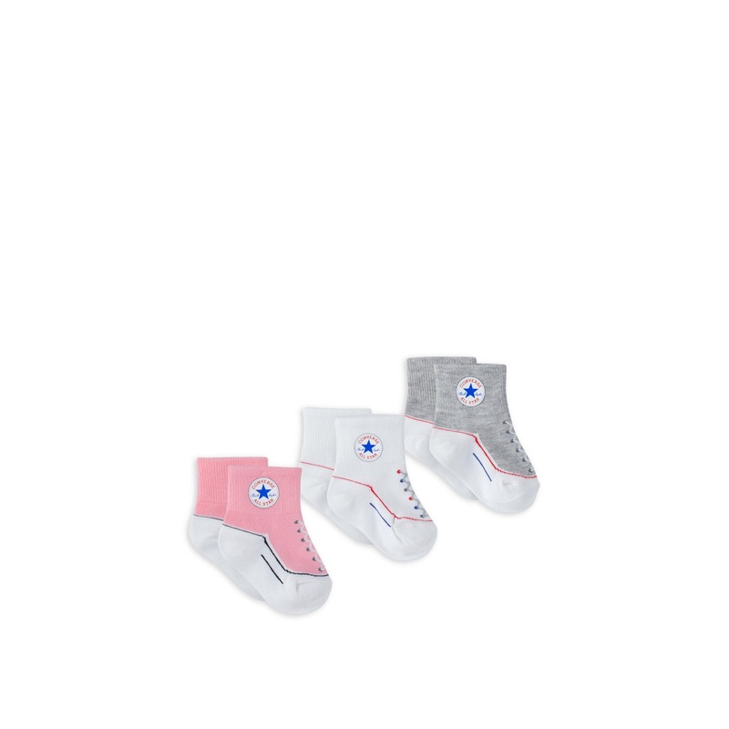 Infant Striated Socks 3 Pack Pink