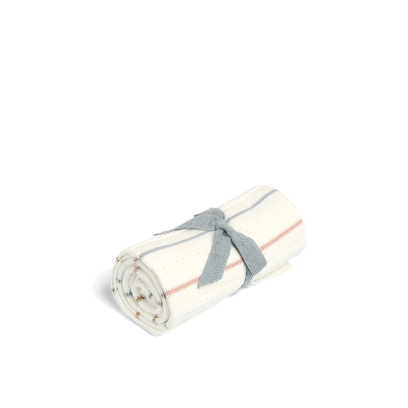 Knitted Blanket Neutral Stripe