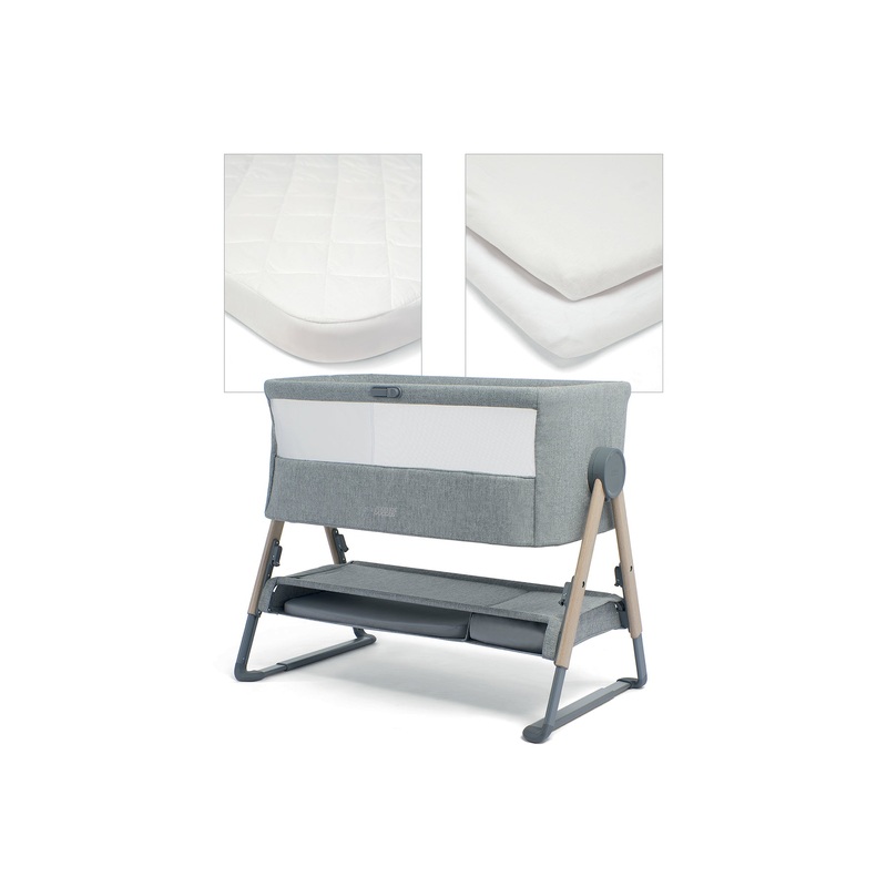 Lua Bedside Grey Crib Bundle