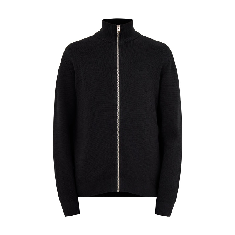 Milano Stitch High Neck Cardigan Black