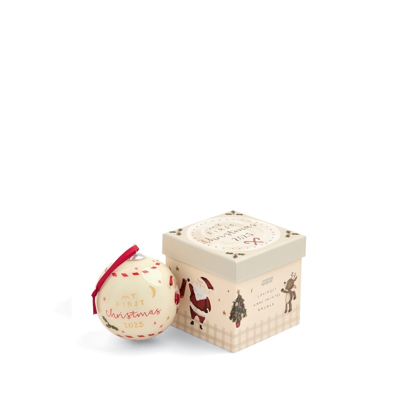 Neutral Glass Bauble 2025