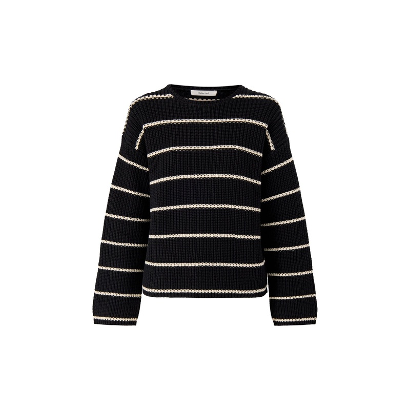 Selma Sus Knit O Neck Black Birch