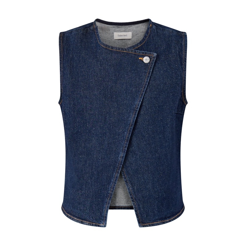Vida Kori Denim Vest Blue