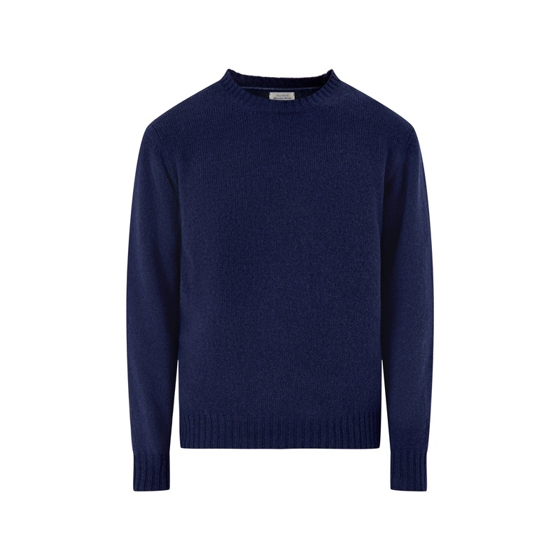 Brushed Shetland Crew Knit Navy