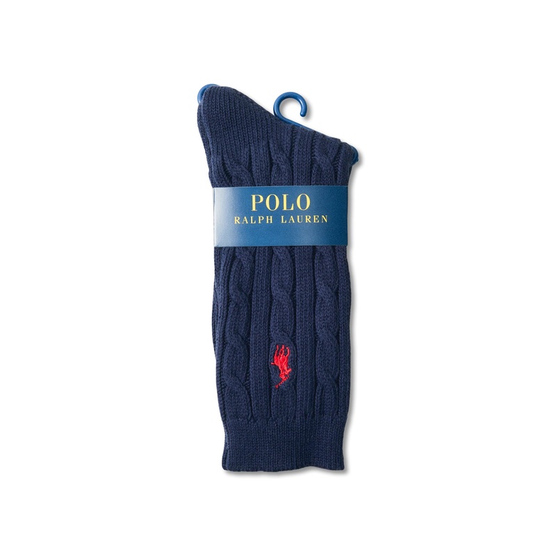 Cable Single Sock Navy