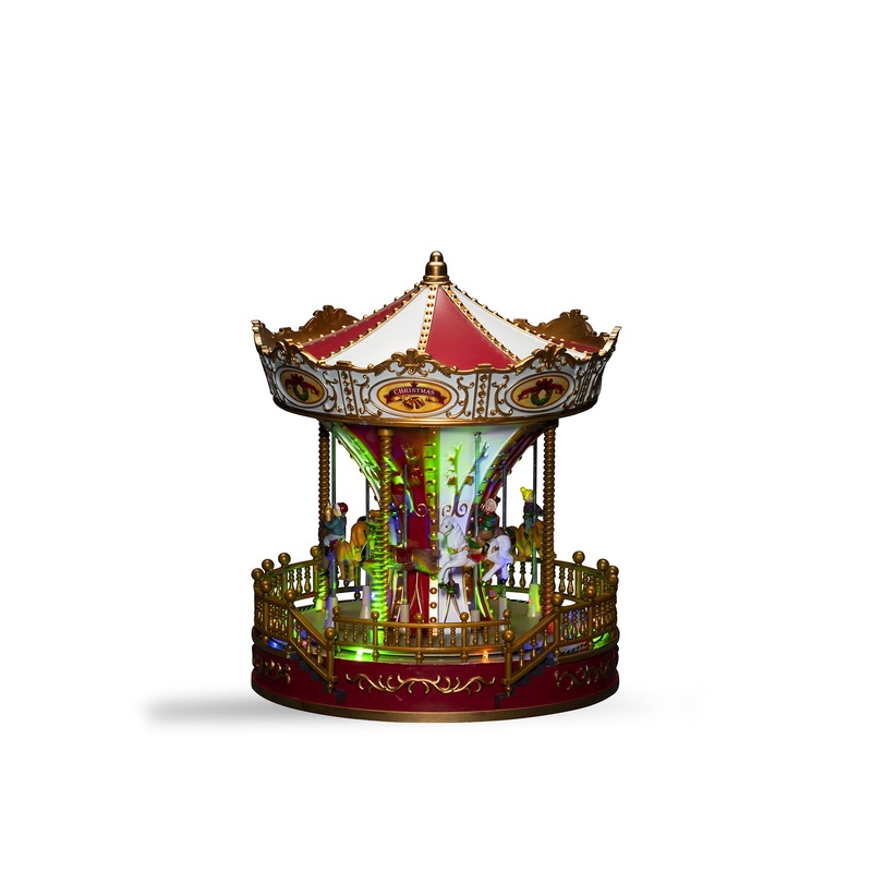 Christmas Mechanical Carousel Decoration LED Music USB