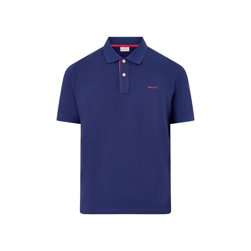 Contrast Pique Polo Blue
