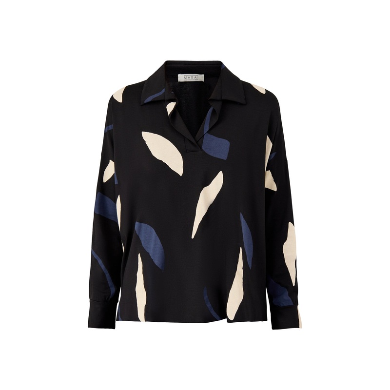 Drika Printed Top Navy Blazer