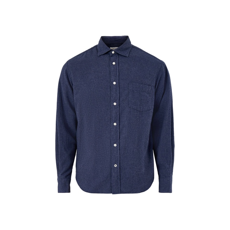 Paul Melange Flannel Shirt Navy