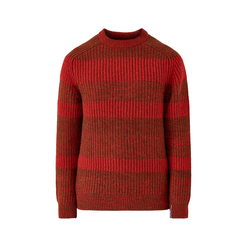 Paul Smith Loves Barbour Saddle Crew Neck Jumper Rosette Red