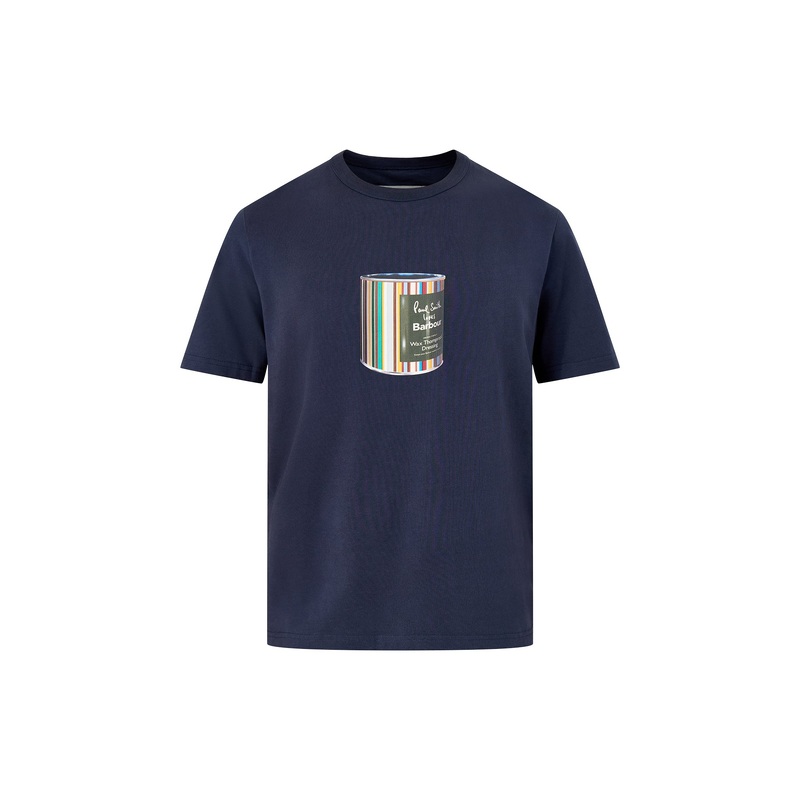 Paul Smith Loves Barbour Wax Tin Graphic T-Shirt Champion Blue