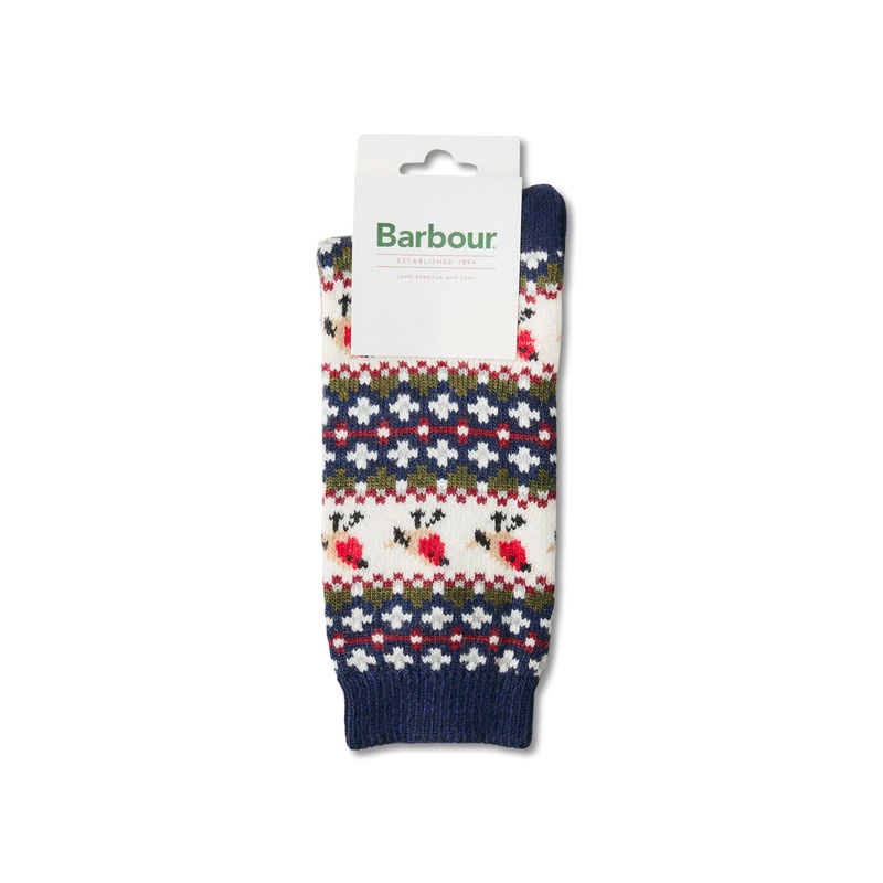 Robin Fair Isle Socks Navy