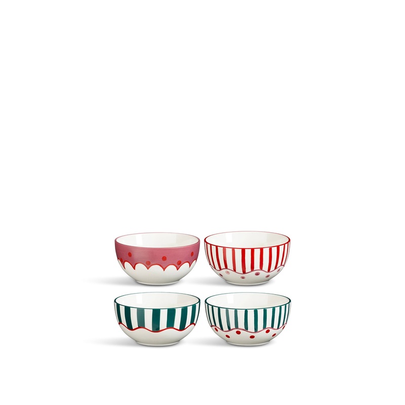 4 Piece Set of Christmas Porcelain Bowls