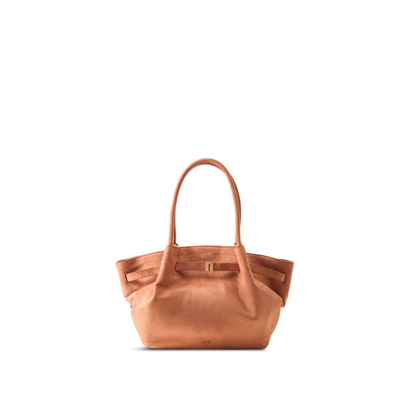 Hana Medium Suede Tote Bag Brown