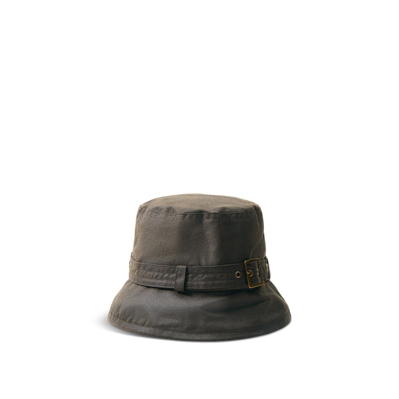 Kelso Wax Belted Bucket Hat Olive