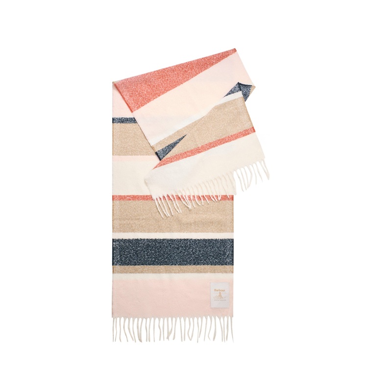 Paige Stripe Scarf Navy