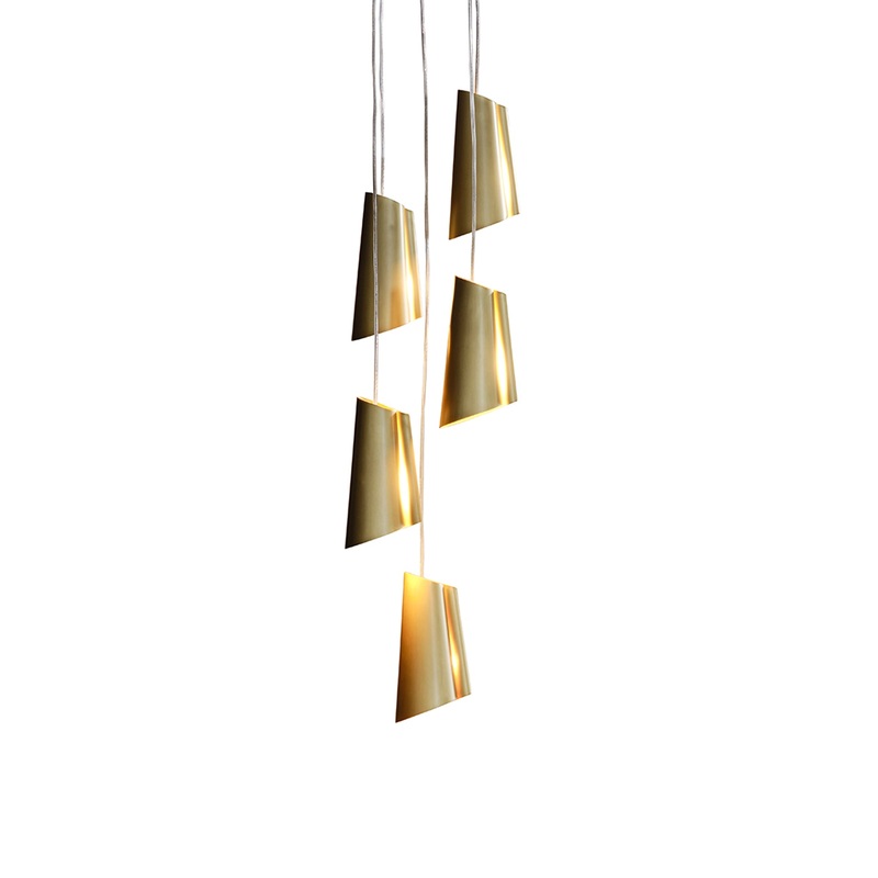Pasmore Metal 5 Light Pendant Brass