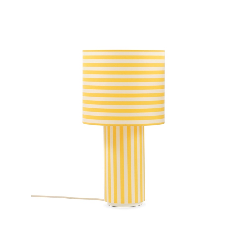 Raie Fabric Table Lamp Yellow/White