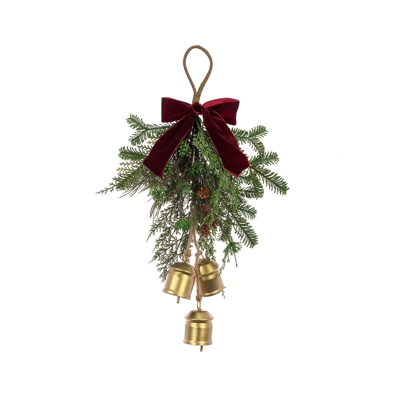 Belmesthorpe Bow & Bells Christmas Hanging Decoration