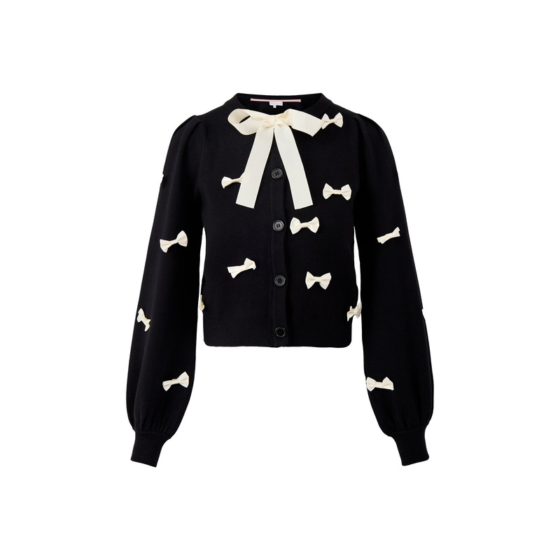 Bow Cardigan Black