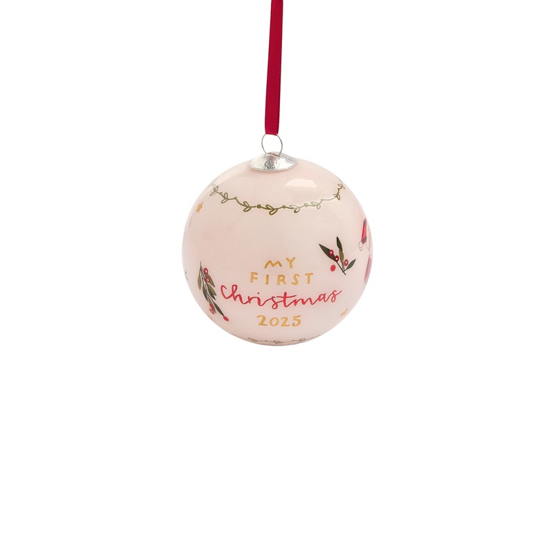 Glass Bauble Pink 2025