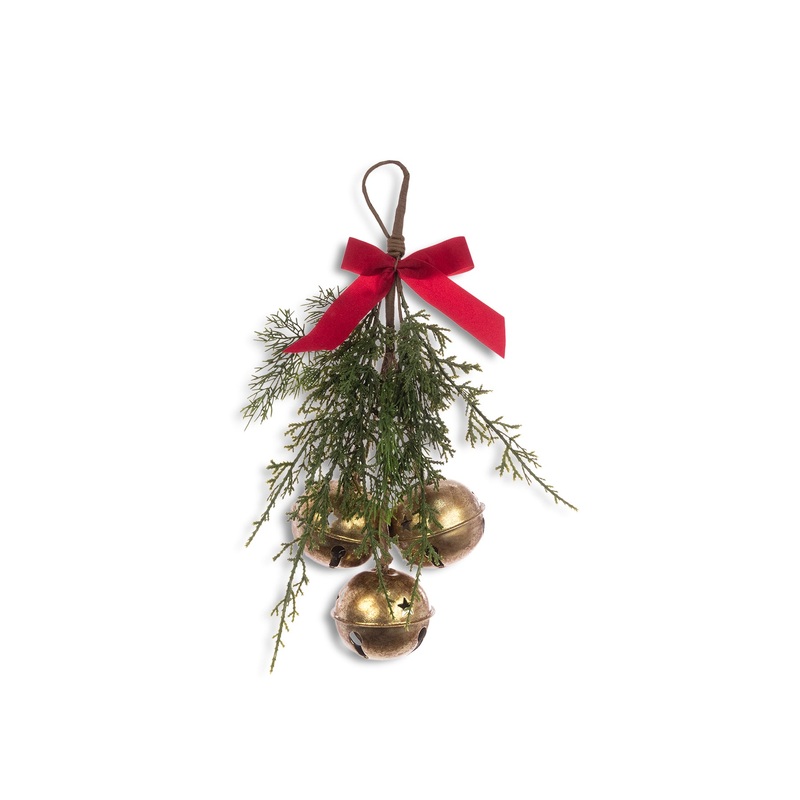 Hanging Bells With Bow Christmas Decoration 36cm