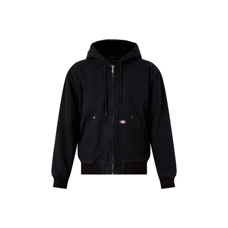 Hilham Hooded Canvas Jacket Black