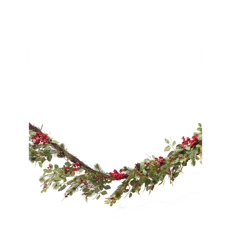 Holly & Berry Pinecone Christmas Garland 152cm