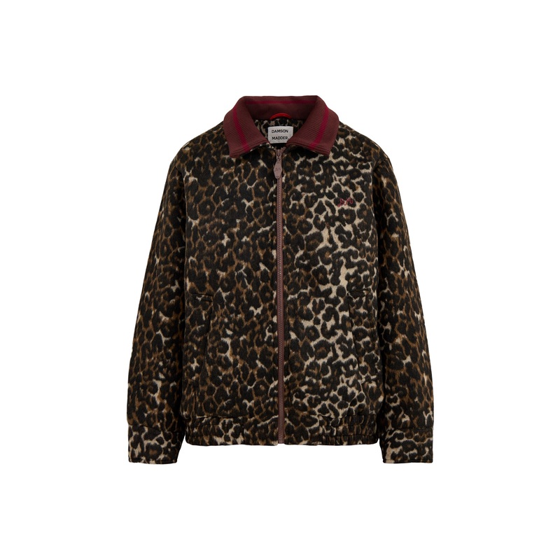 Pixie Wool Bomber Jacket Leopard Print