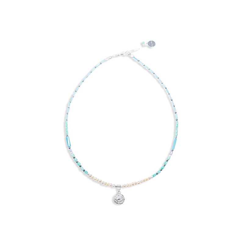 Sol White Evil Eye Necklace