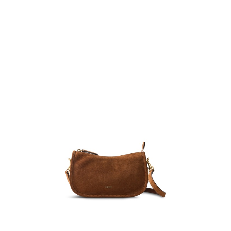 Waverly Suede Shoulder Bag Brown