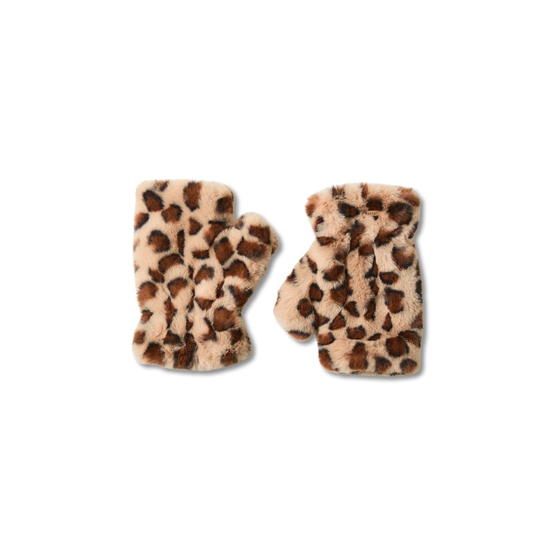 Britamu Faux Fur Fingerless Gloves Leo