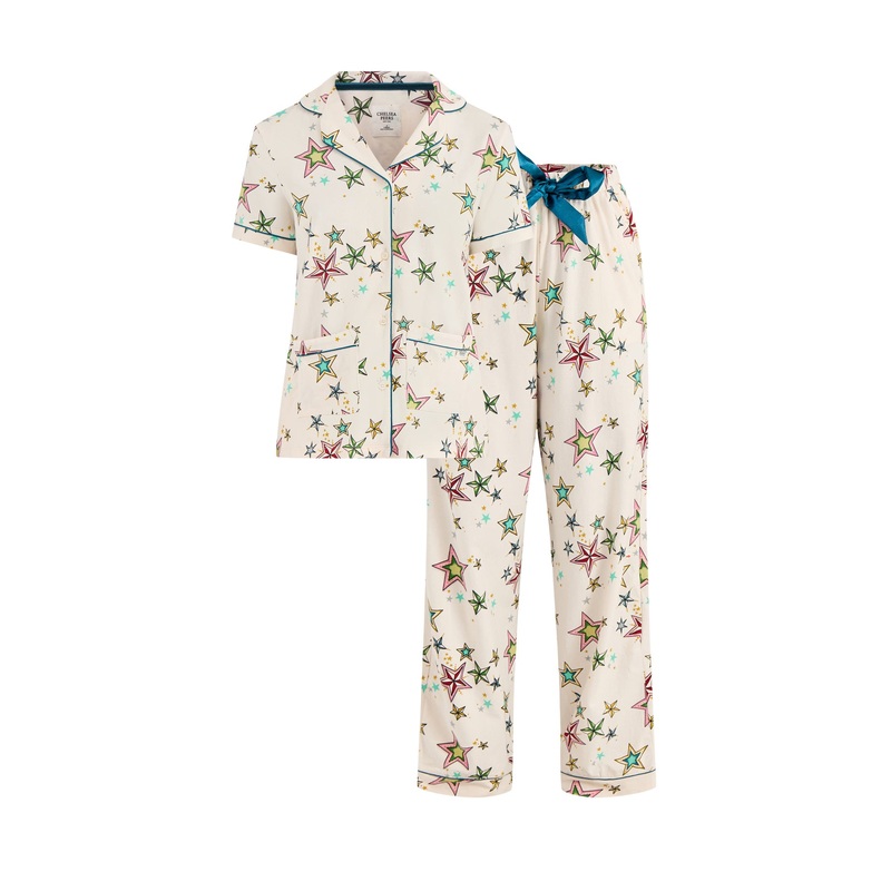 Colourful Long Pyjama Set Cream