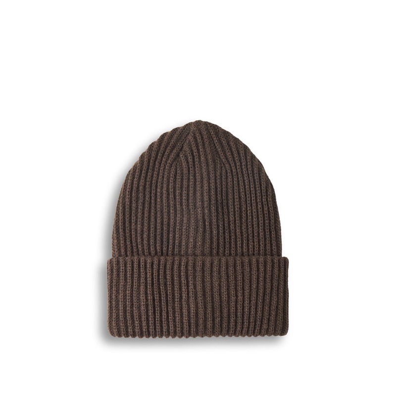 Hexo Ribbed Beanie Hat Brown