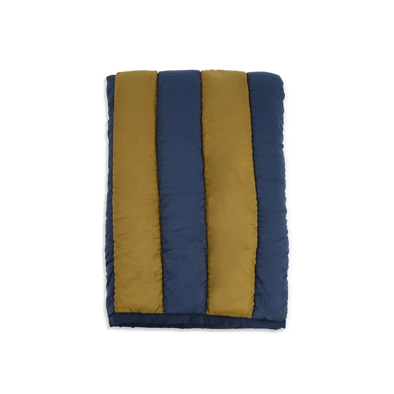 Stripe Quilt Navy Olive Large