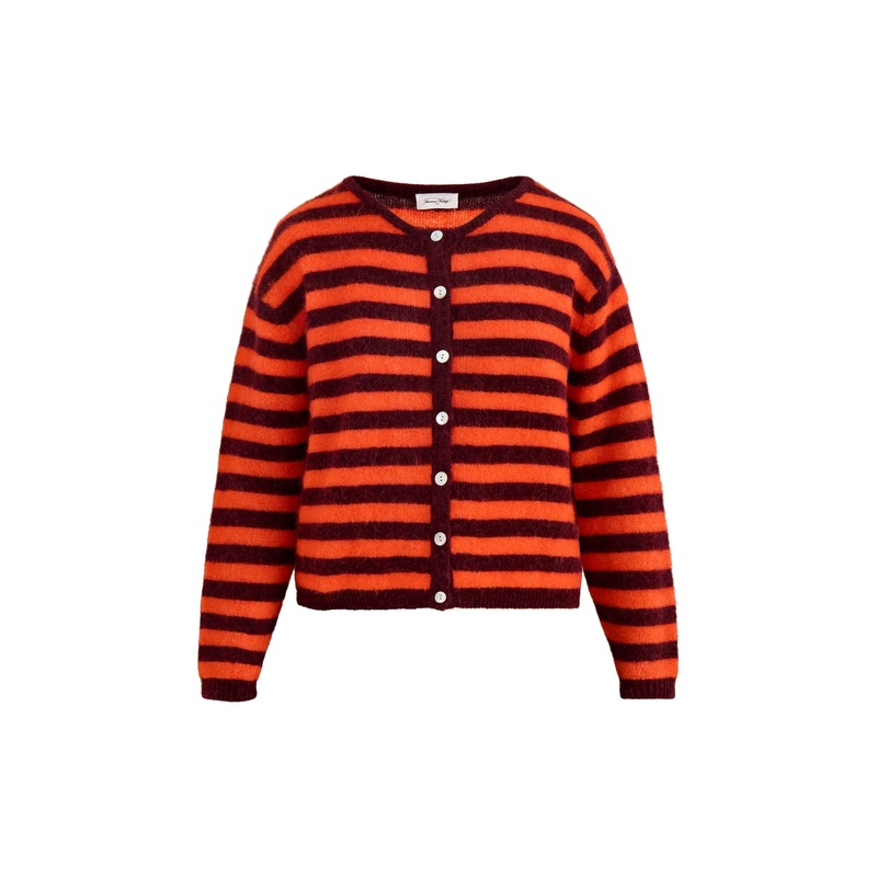 Vitow Wool Cardigan Red Stripe